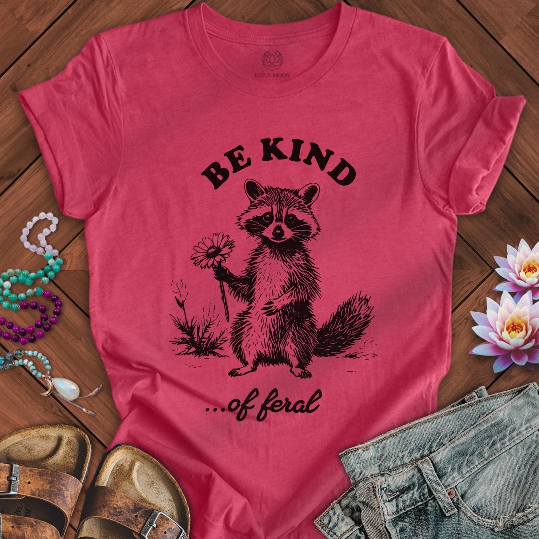 Be Kind Of Feral Tee Heather Raspberry