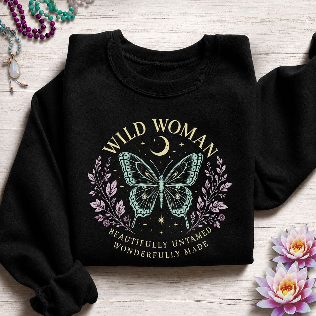 Printify Sweatshirt Beautifully Untamed Sweatshirt Black / S