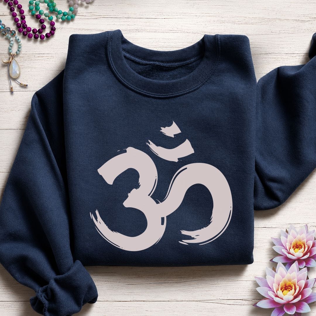 Brushstroke Om Sweatshirt Navy