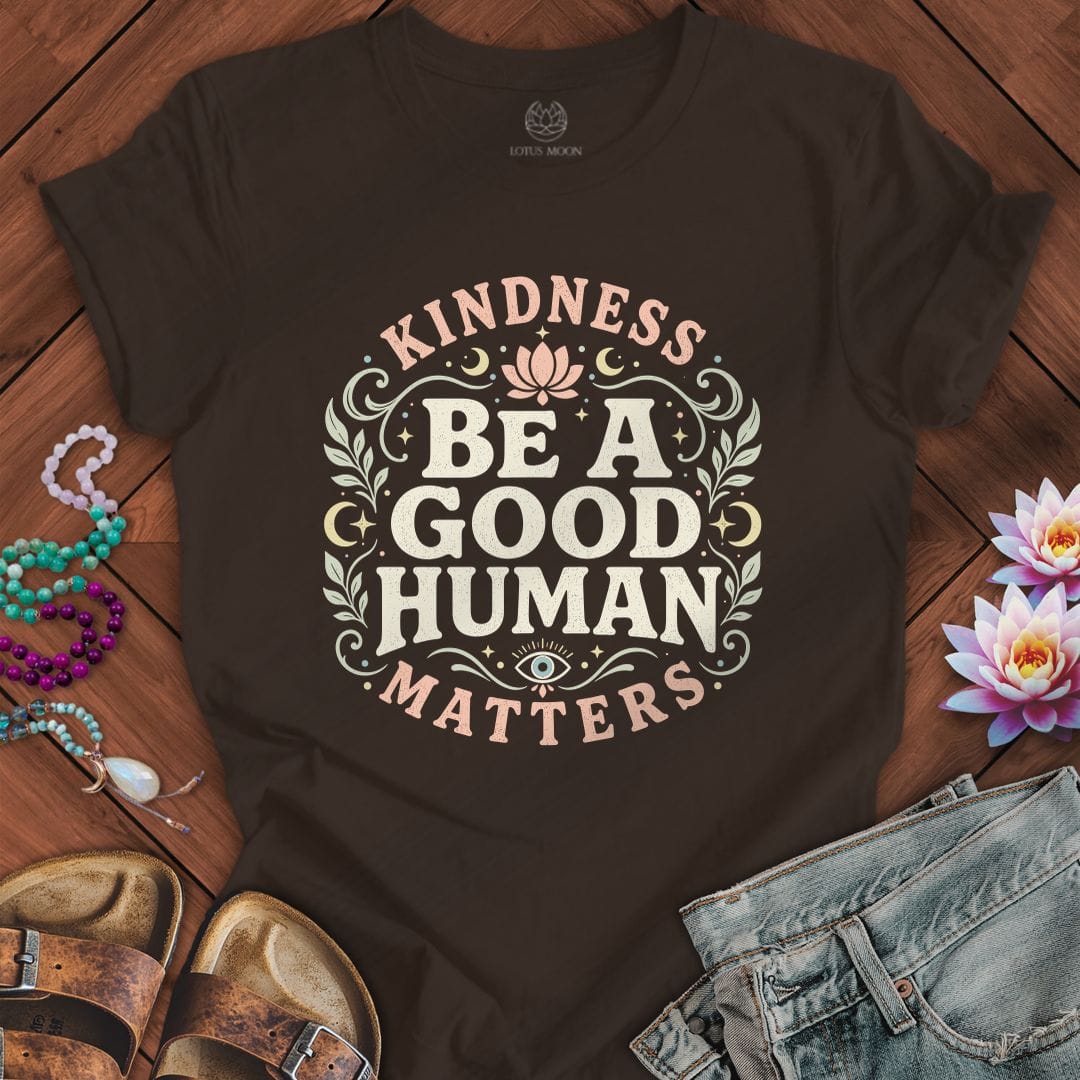 Printify T-Shirt Good Human Tee Brown / S