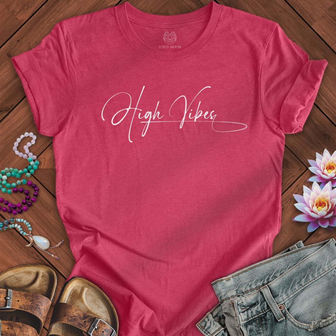 High Vibes Tee Heather Raspberry