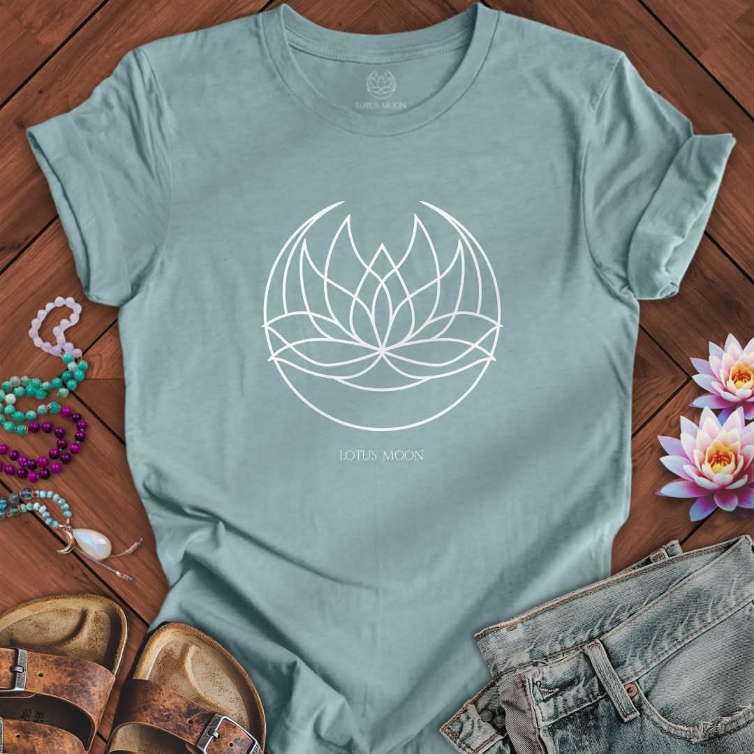 Lotus Moon Tee Heather Blue Lagoon
