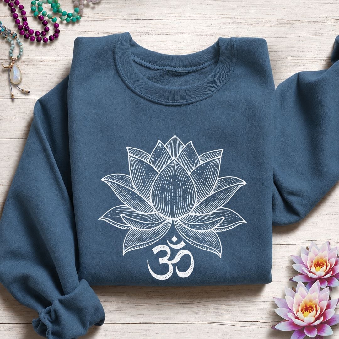 Lotus Om Sweatshirt Indigo Blue
