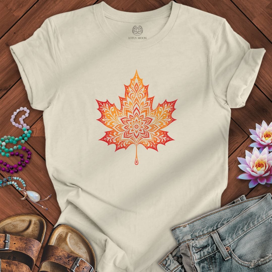 Printify T-Shirt Mandala Autumn Leaf Tee Natural / S
