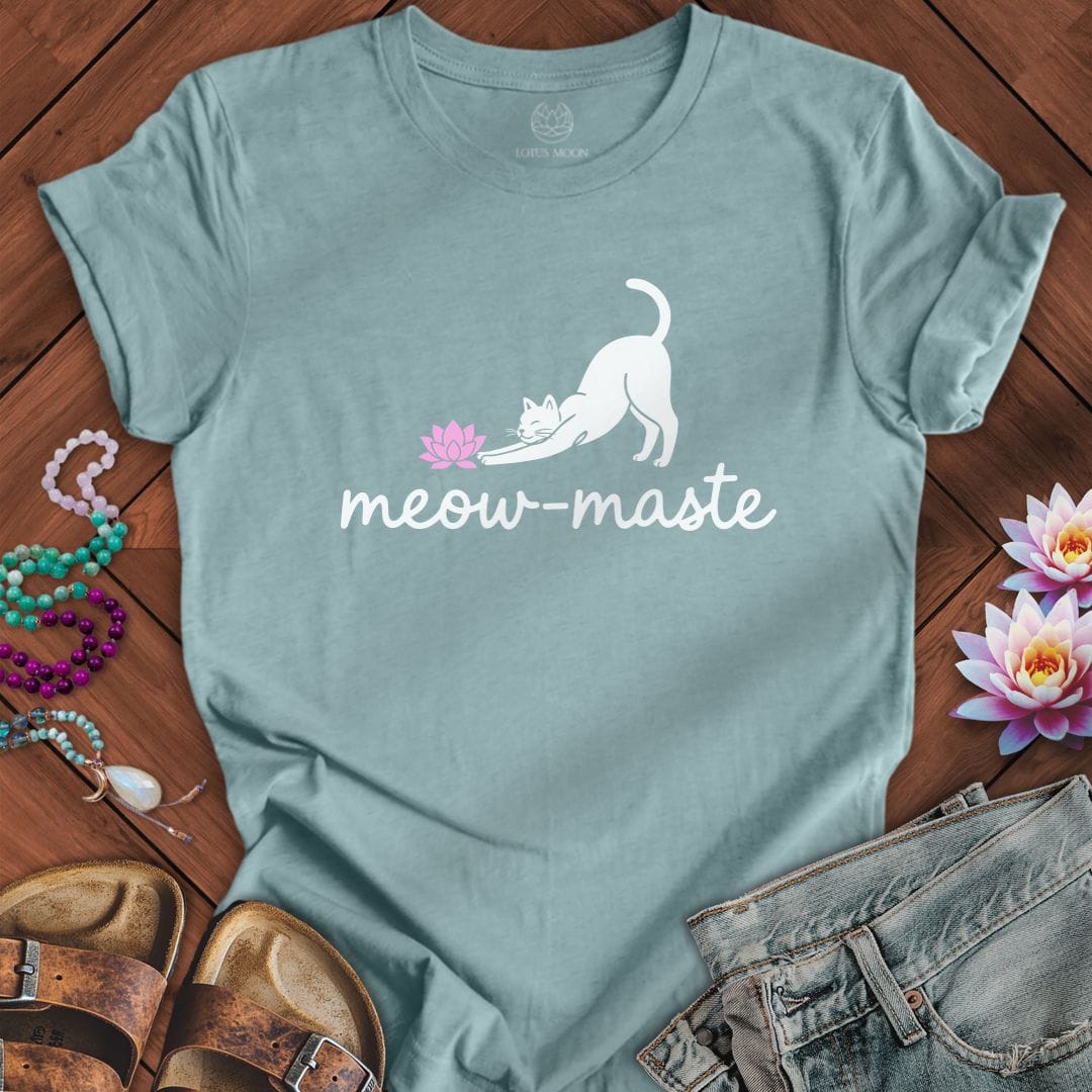 Printify T-Shirt Meowmaste Lotus Tee Heather Blue Lagoon / S