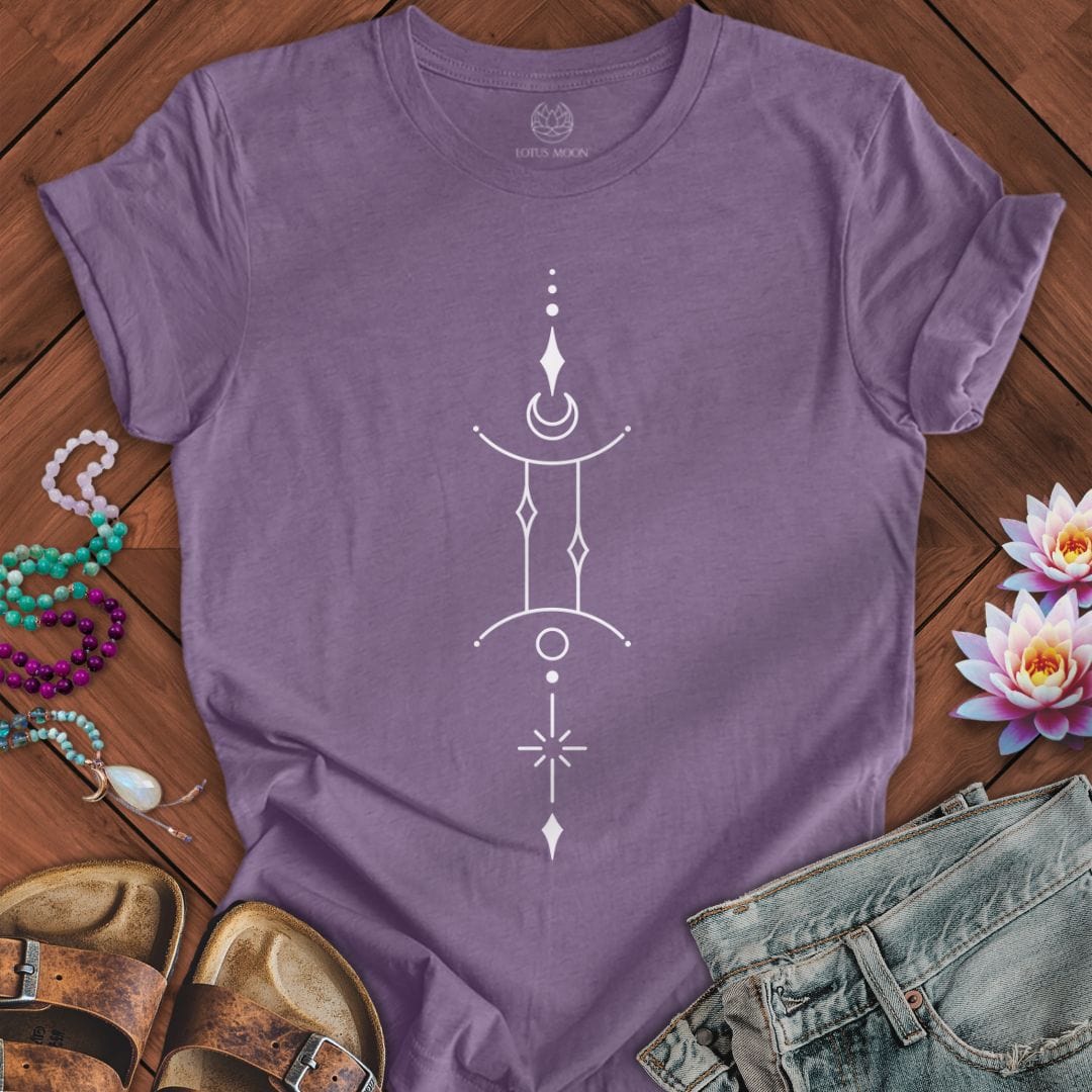 Minimalist Gemini Tee Heather Purple