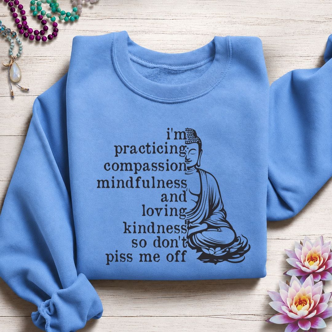 Practicing Compassion Sweatshirt Carolina Blue