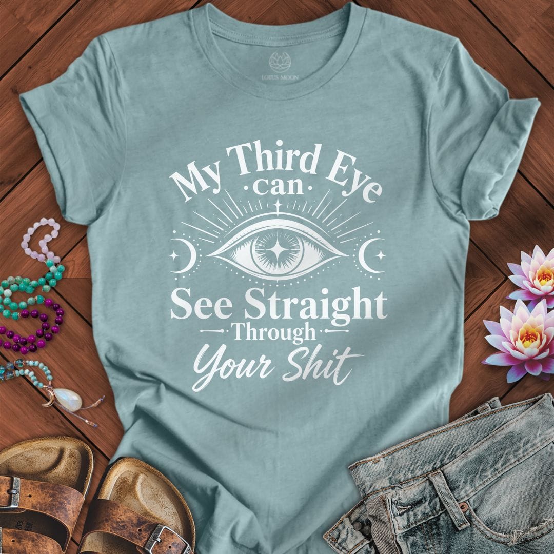 See Straight Through Tee Heather Blue Lagoon