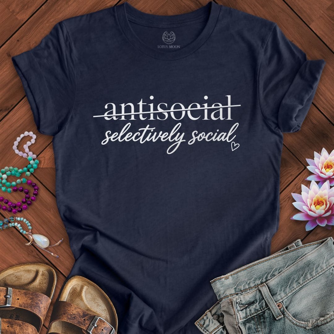 Printify T-Shirt Selectively Social Tee Heather Midnight Navy / S
