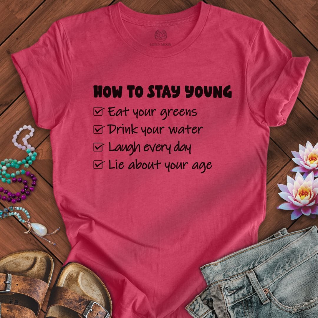 Printify T-Shirt Staying Young Tee Heather Raspberry / S