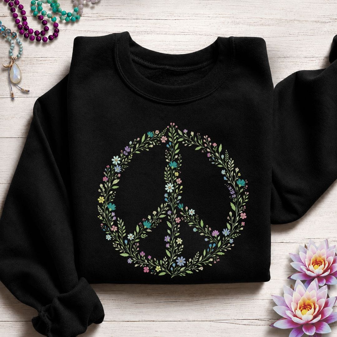 Wildflower Peace Sweatshirt Black