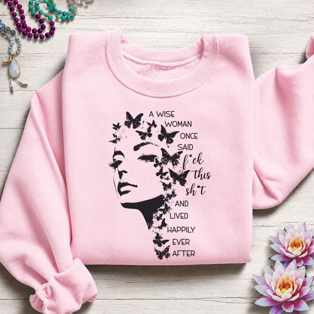 Printify Sweatshirt A Wise Woman Sweatshirt Light Pink / S