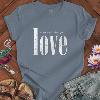 Above All Things Tee Steel Blue