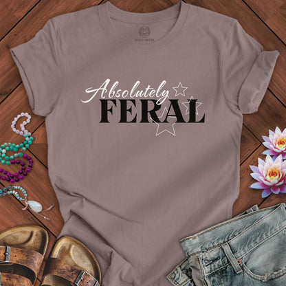 Absolutely Feral Tee Pebble Brown