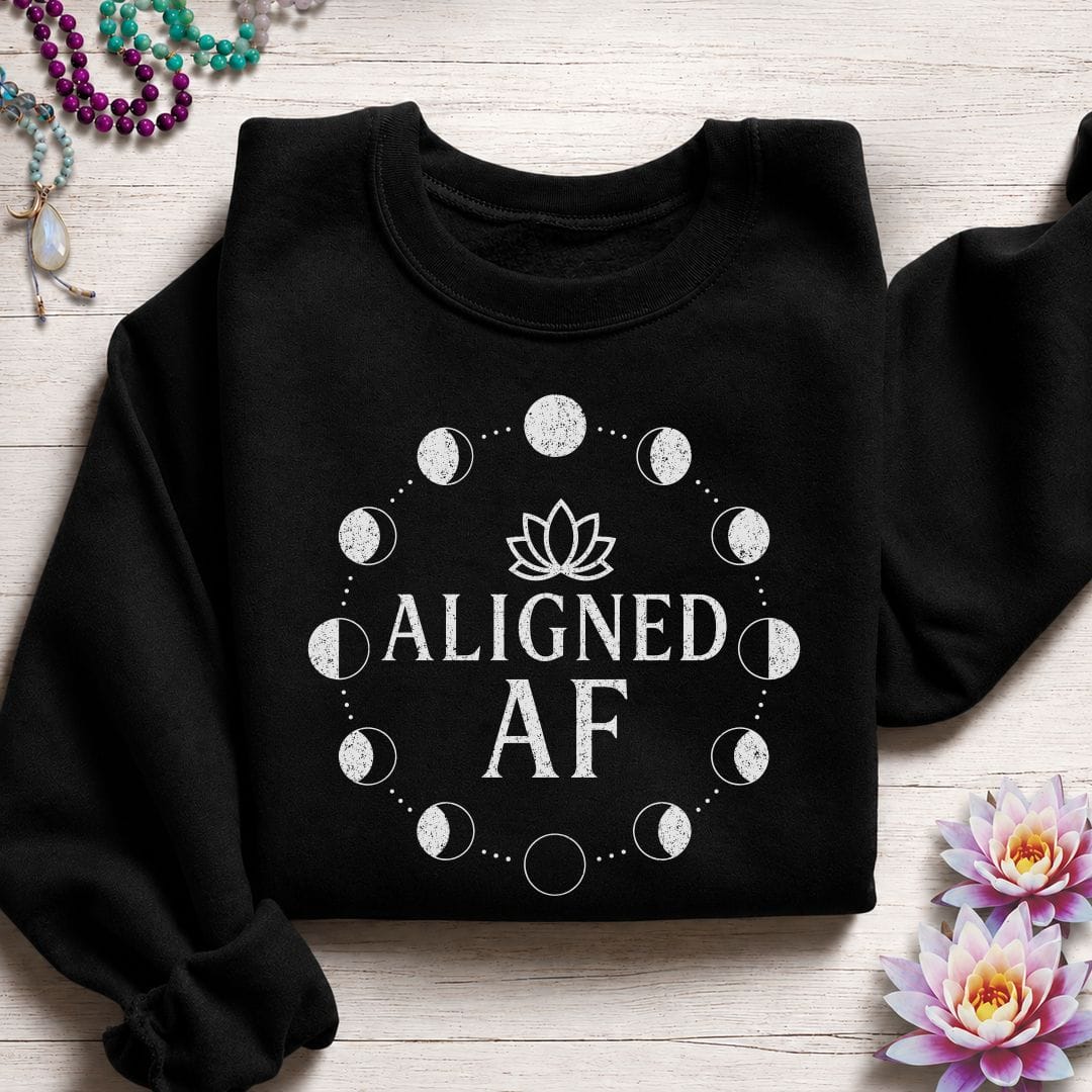 Printify Sweatshirt Aligned AF Sweatshirt Black / S