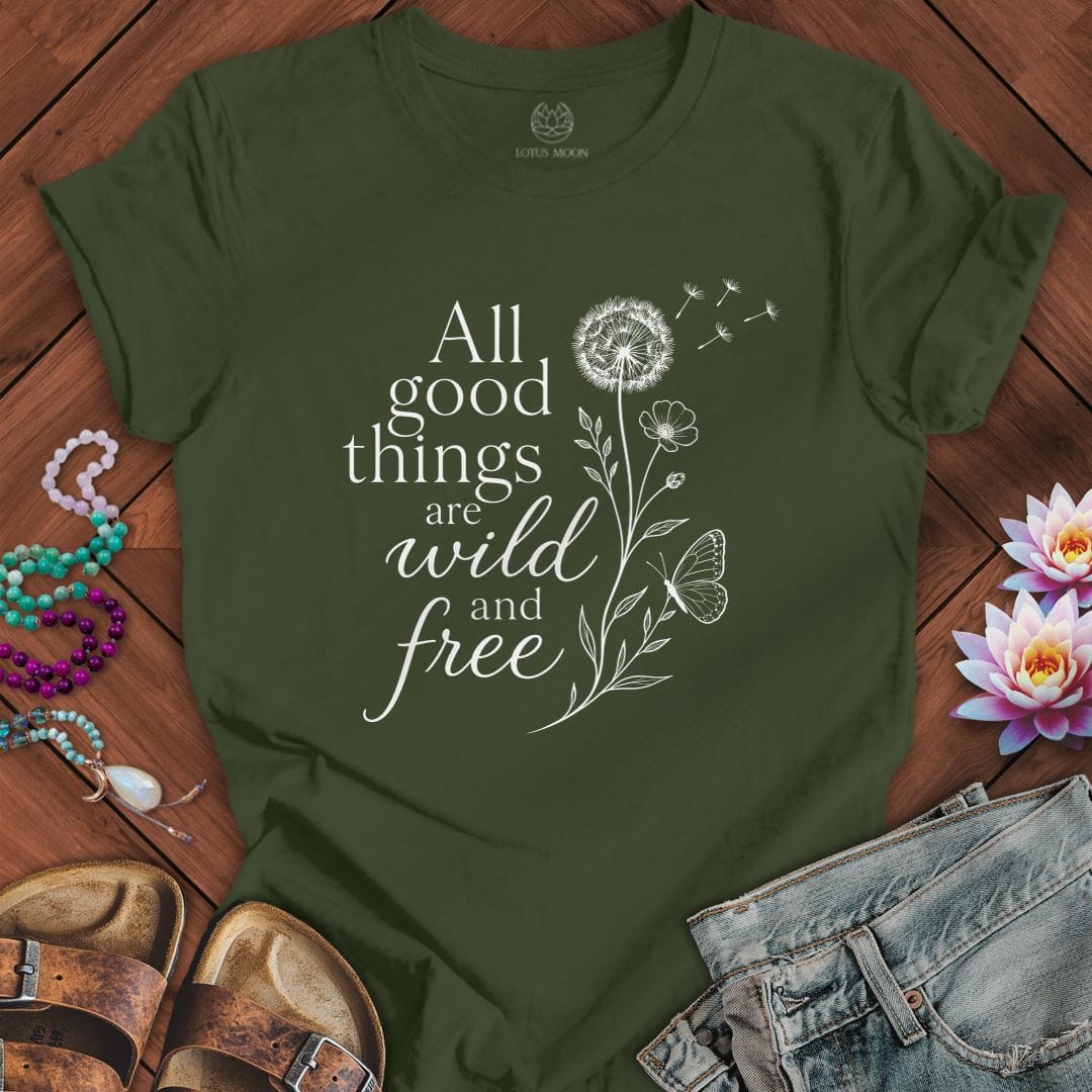 Printify T-Shirt All Good Things Tee Military Green / S