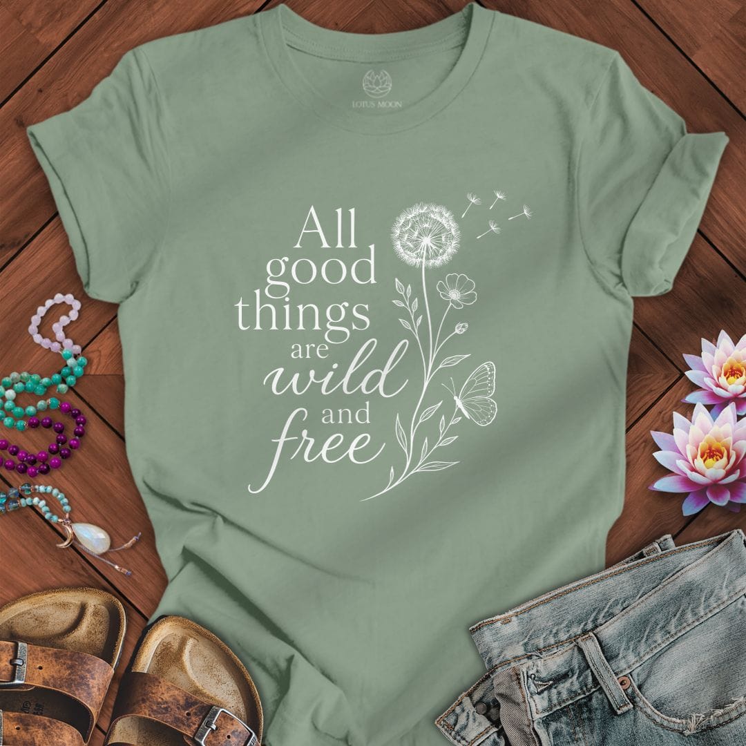 Printify T-Shirt All Good Things Tee Sage / S