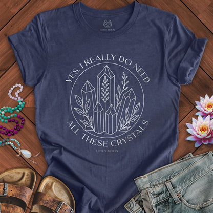 All These Crystals Tee Heather Navy