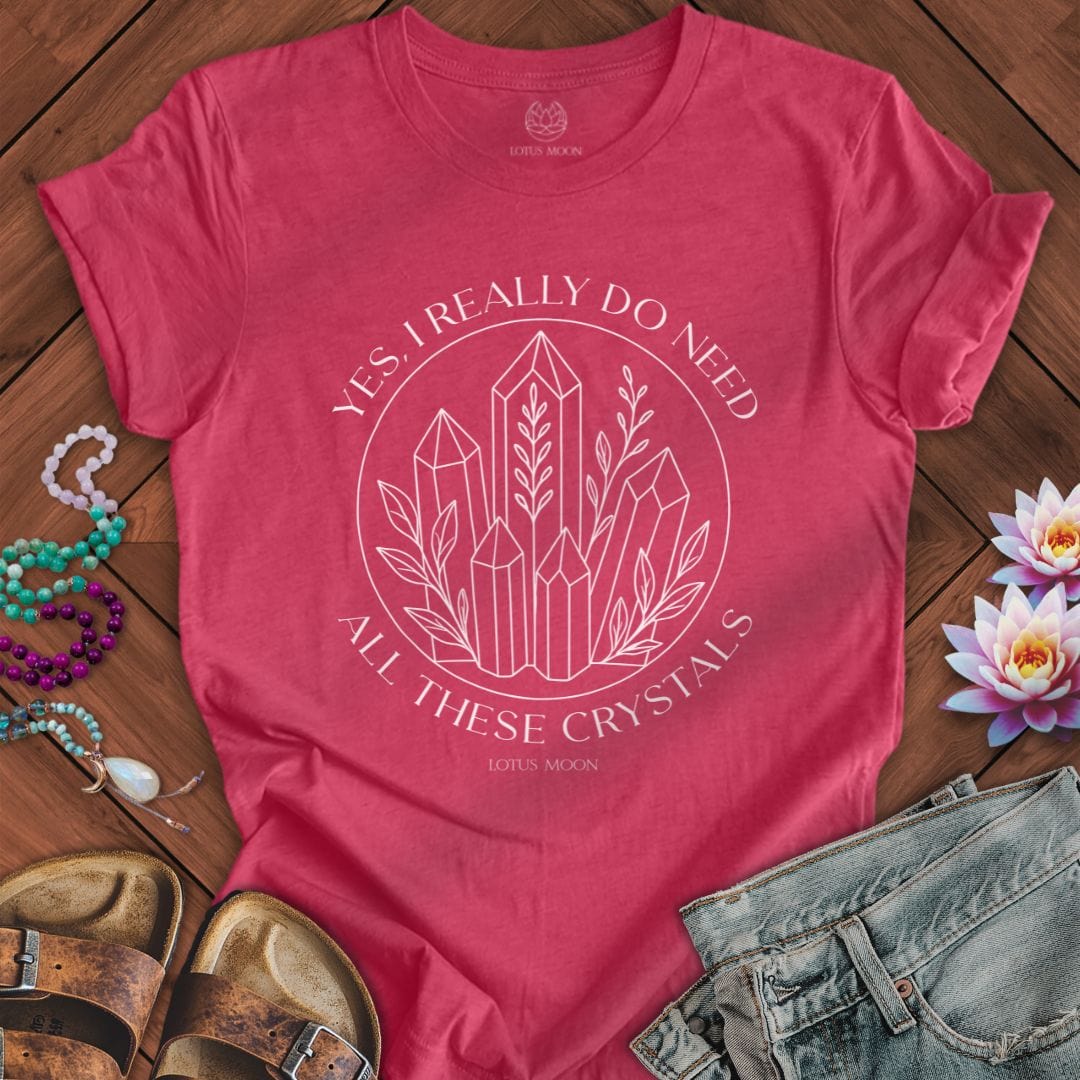 All These Crystals Tee Heather Raspberry