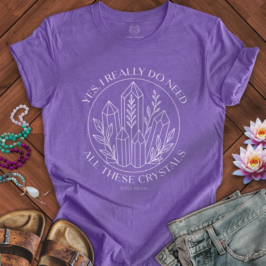 All These Crystals Tee Heather Team Purple