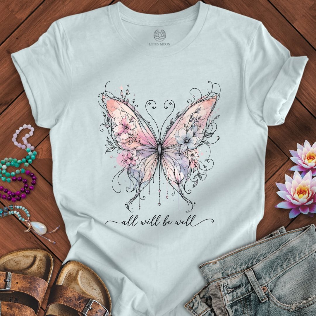Printify T-Shirt All Will Be Well Tee Heather Ice Blue / S