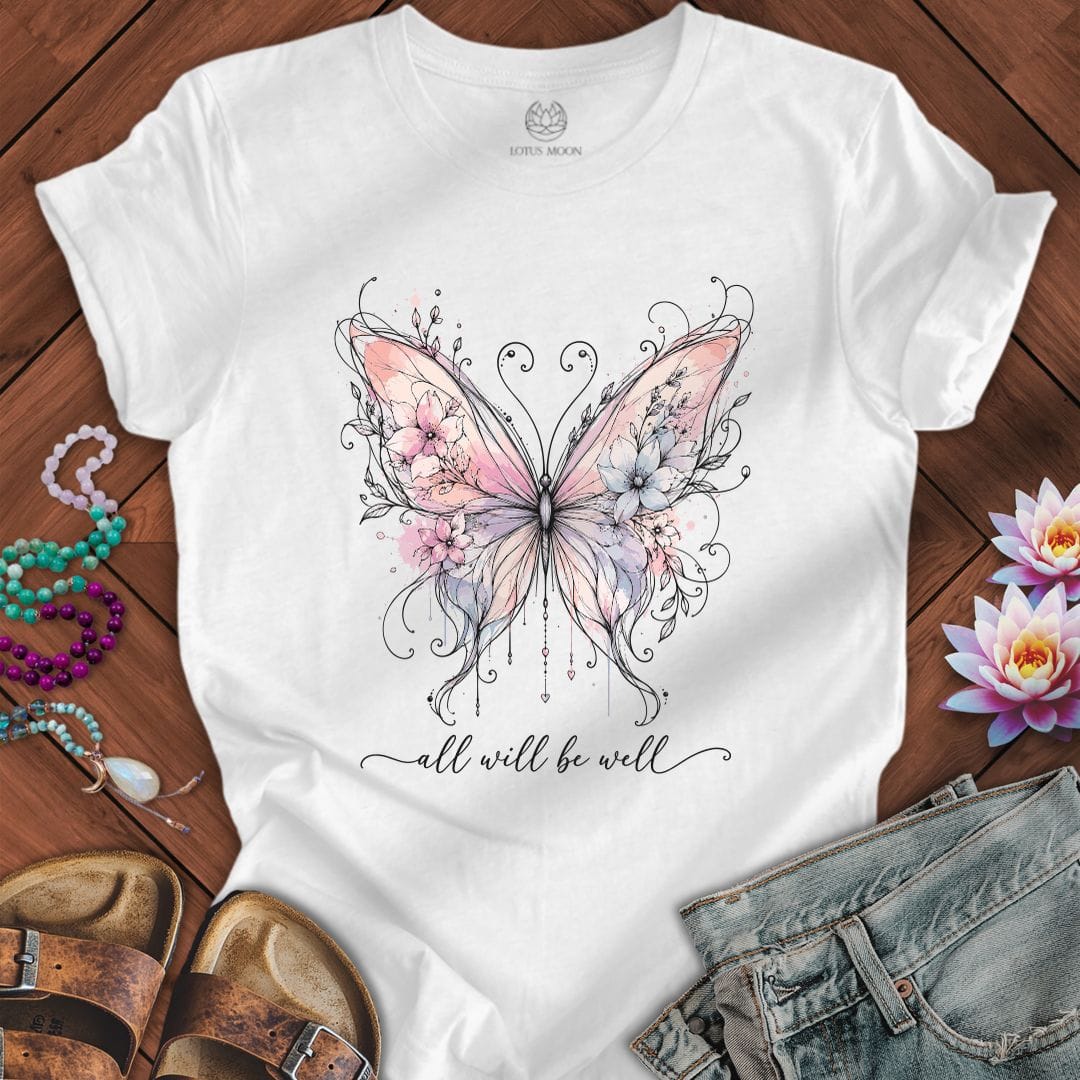 Printify T-Shirt All Will Be Well Tee White / S