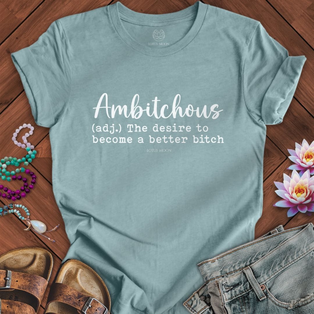 Ambitchous Tee Heather Blue Lagoon