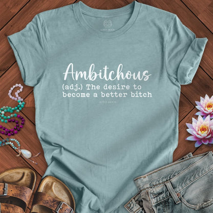 Ambitchous Tee Heather Blue Lagoon