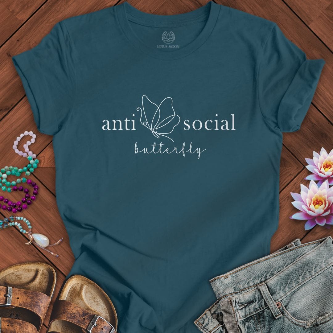 Anti-Social Butterfly Tee Deep Teal
