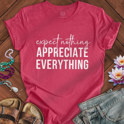 Appreciate Everything Tee Heather Raspberry