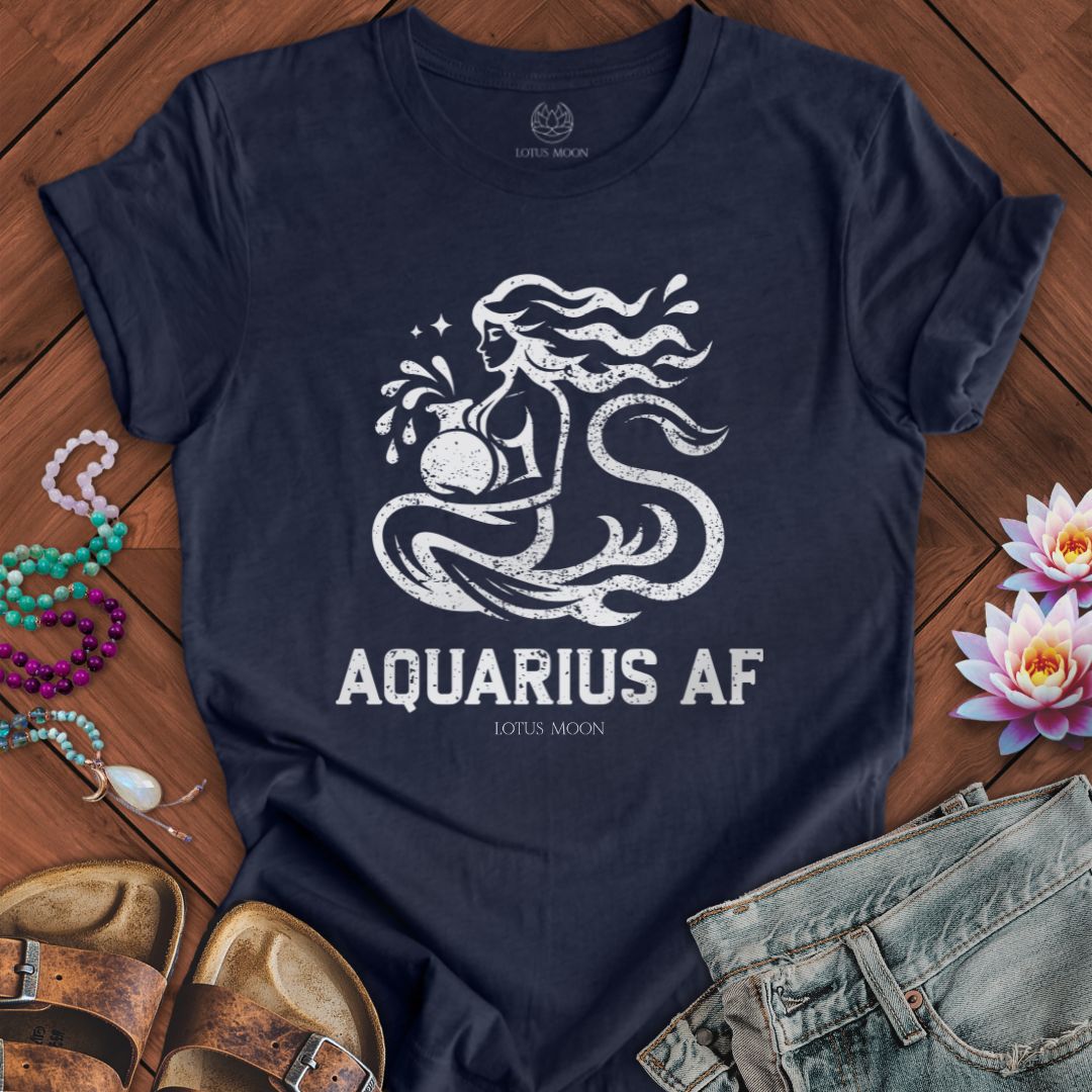 Aquarius AF Tee Heather Midnight Navy
