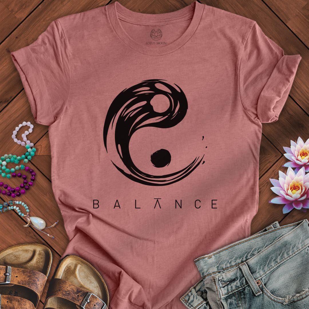 Printify T-Shirt Balance Yin Yang Tee Heather Mauve / S