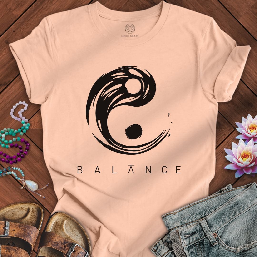 Printify T-Shirt Balance Yin Yang Tee Peach / S