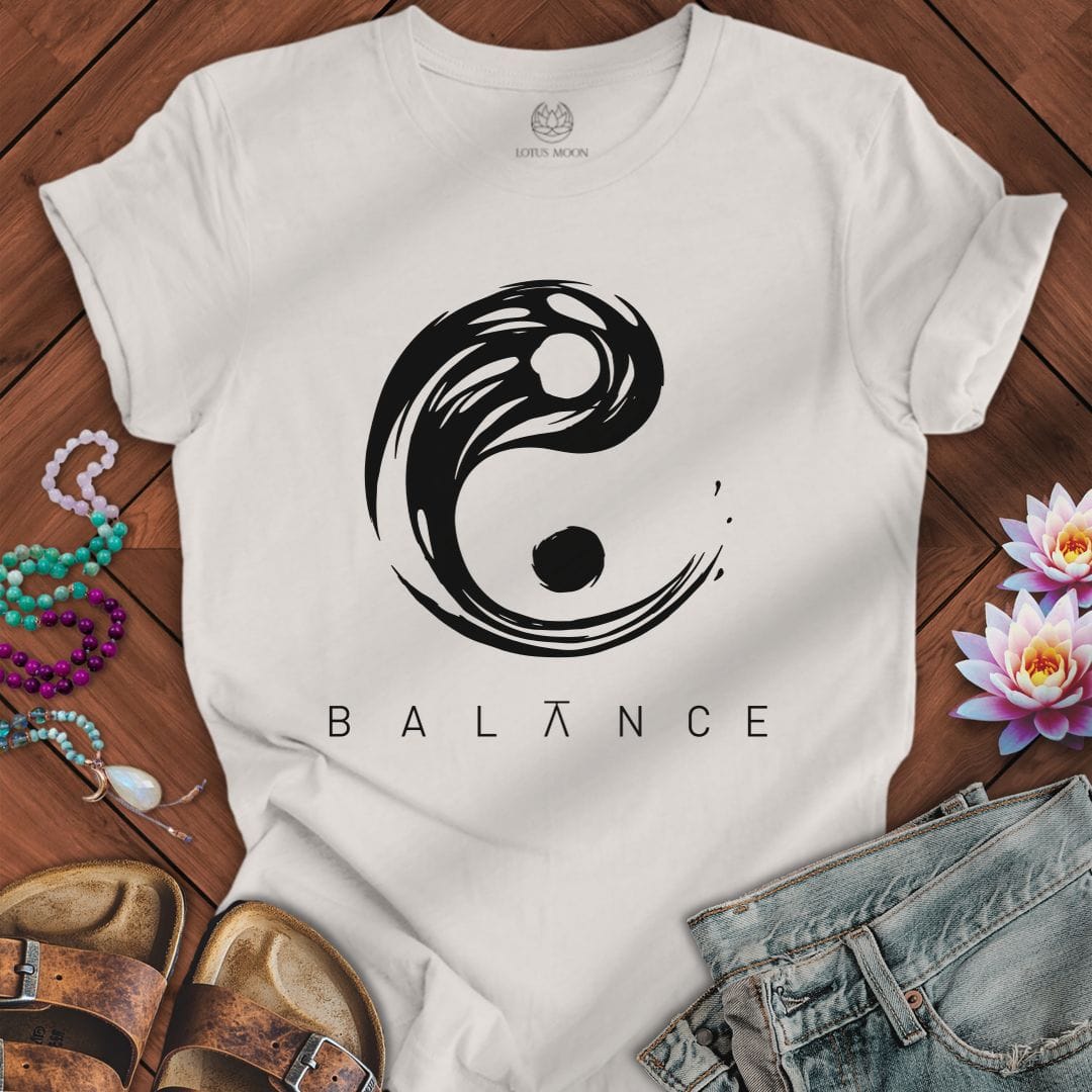 Printify T-Shirt Balance Yin Yang Tee Vintage White / S
