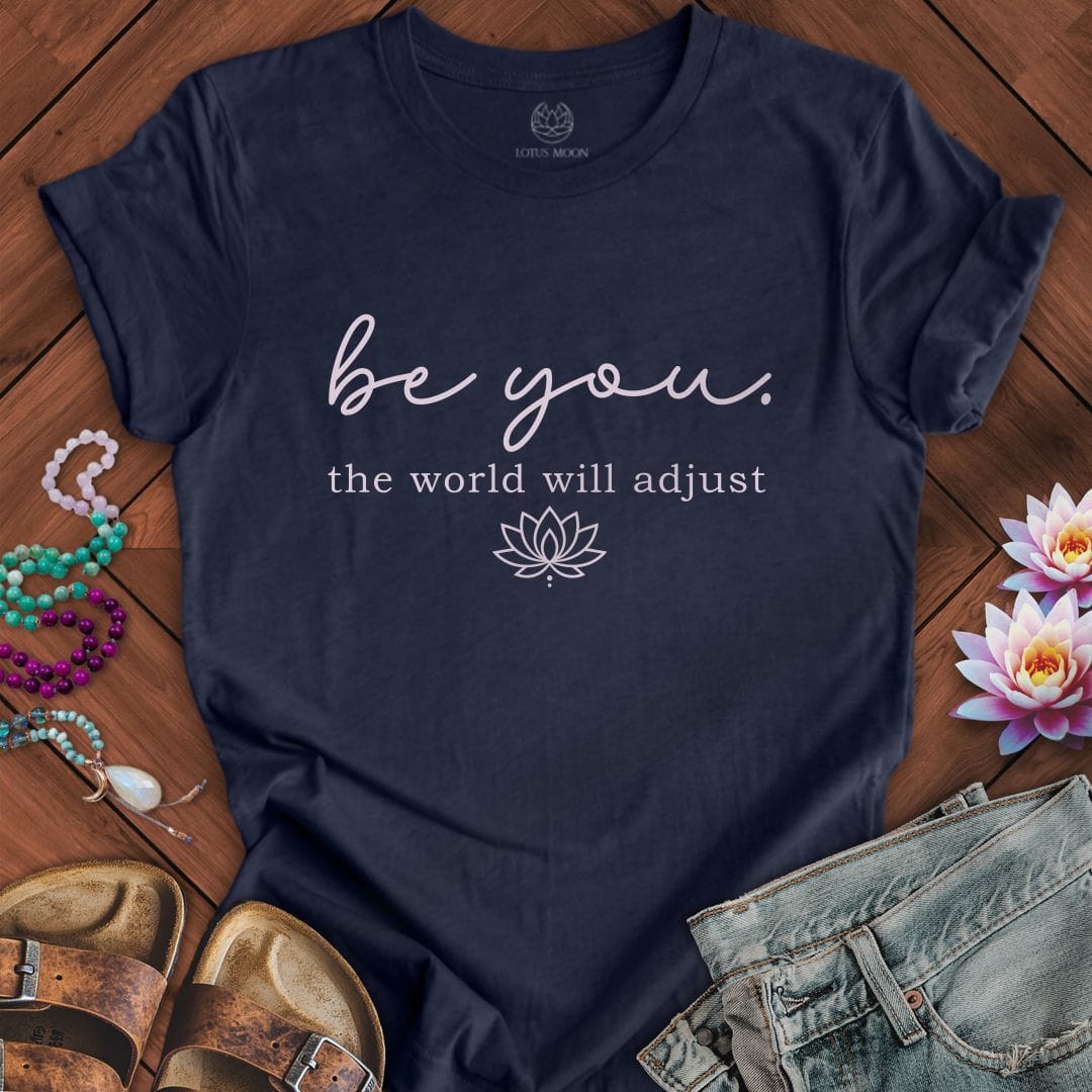 Printify T-Shirt Be You Lotus Tee Heather Midnight Navy / S