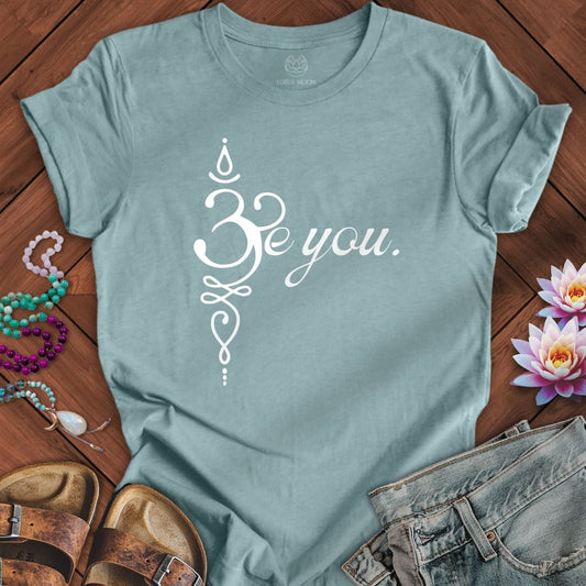 Be You Om Tee Heather Blue Lagoon