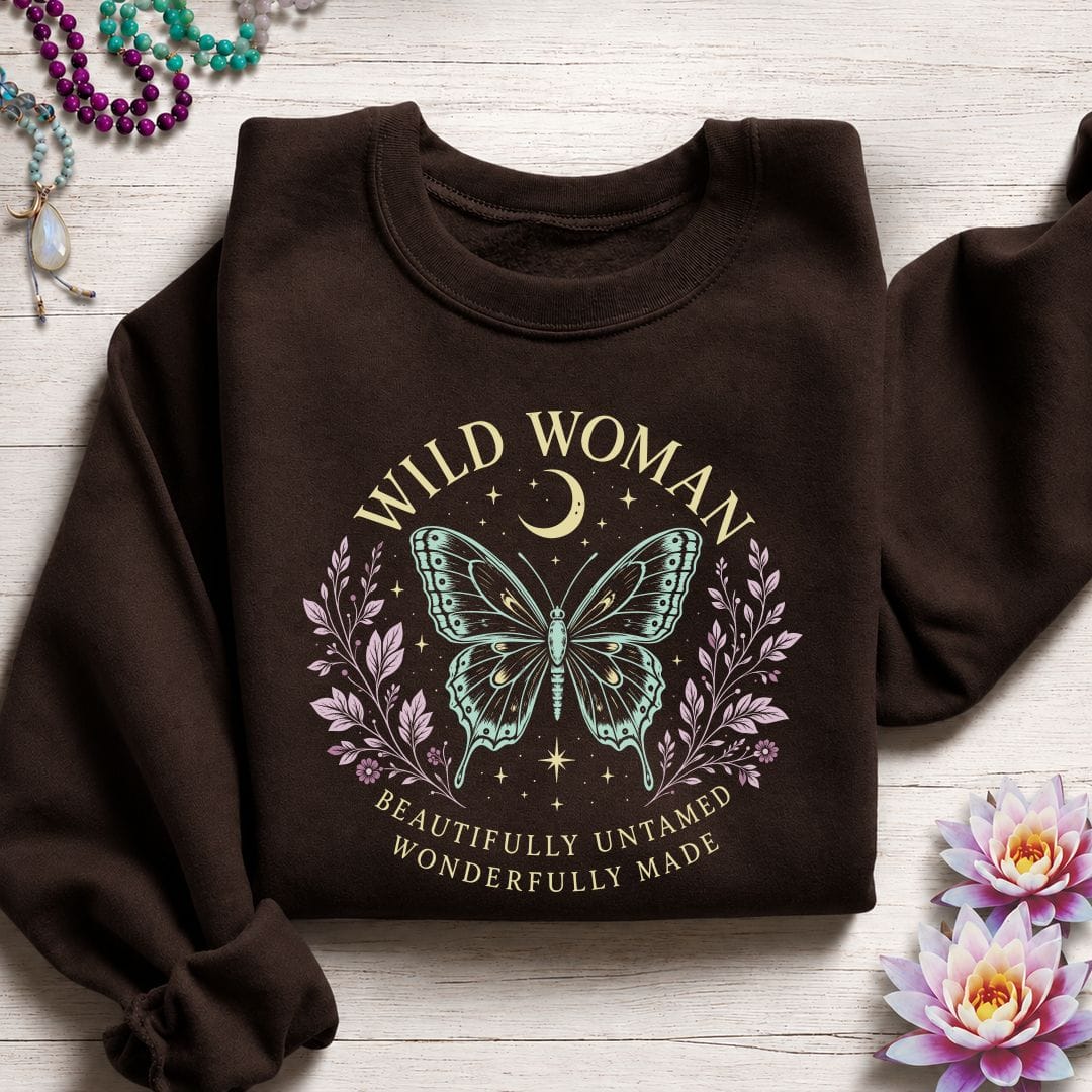 Printify Sweatshirt Beautifully Untamed Sweatshirt Dark Chocolate / S