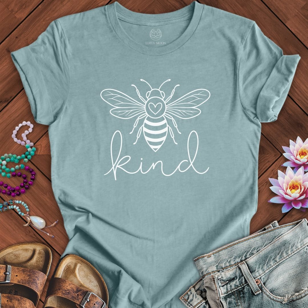 Printify T-Shirt Bee Kind Tee Heather Blue Lagoon / S