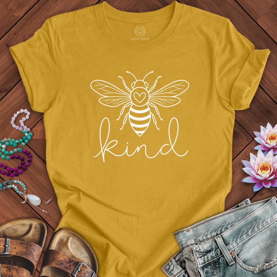 Printify T-Shirt Bee Kind Tee Heather Mustard / S