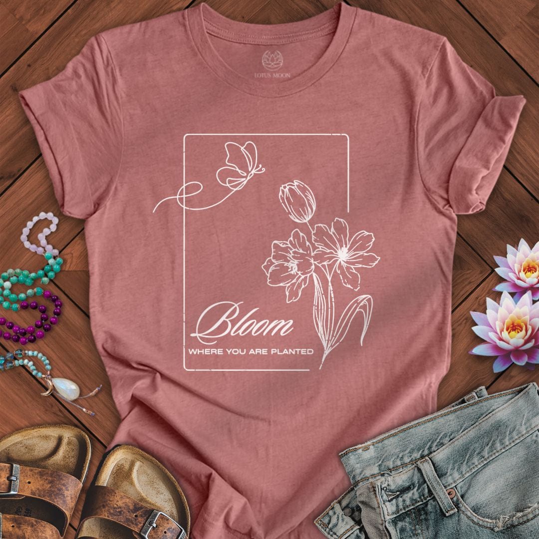 Bloom Daylily Tee Heather Mauve