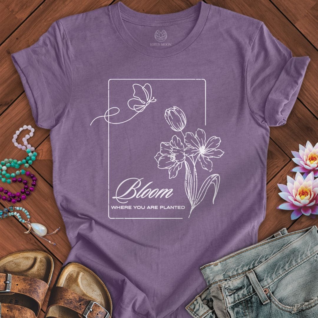 Bloom Daylily Tee Heather Purple