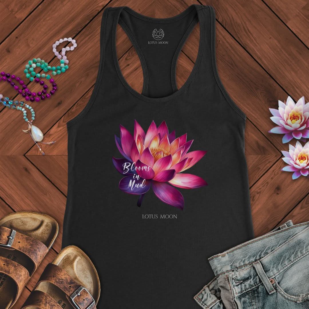 Blooms In Mud Tank Solid Black