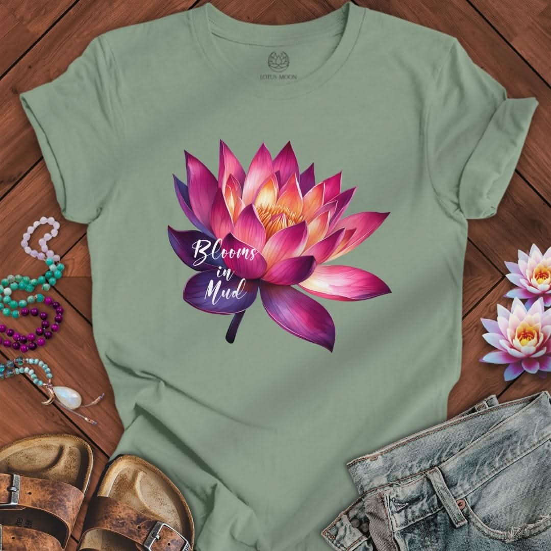 Blooms In Mud Tee Sage