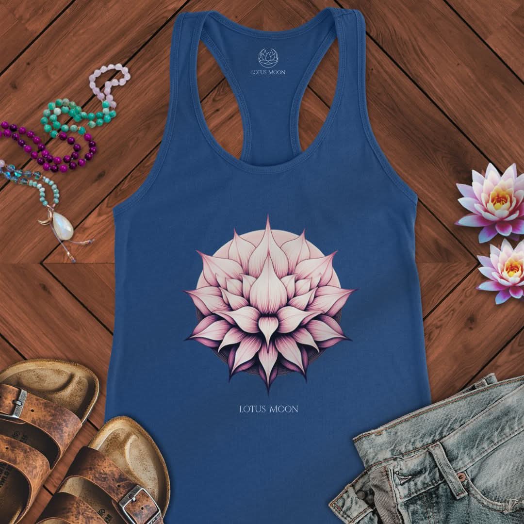Blushing Lotus Tank Solid Royal