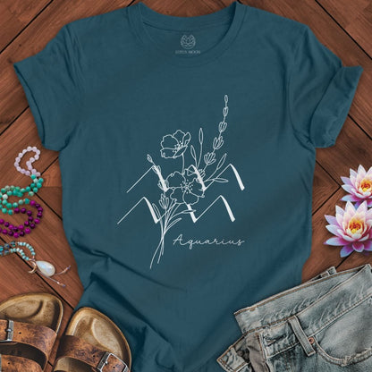 Boho Aquarius Tee Deep Teal
