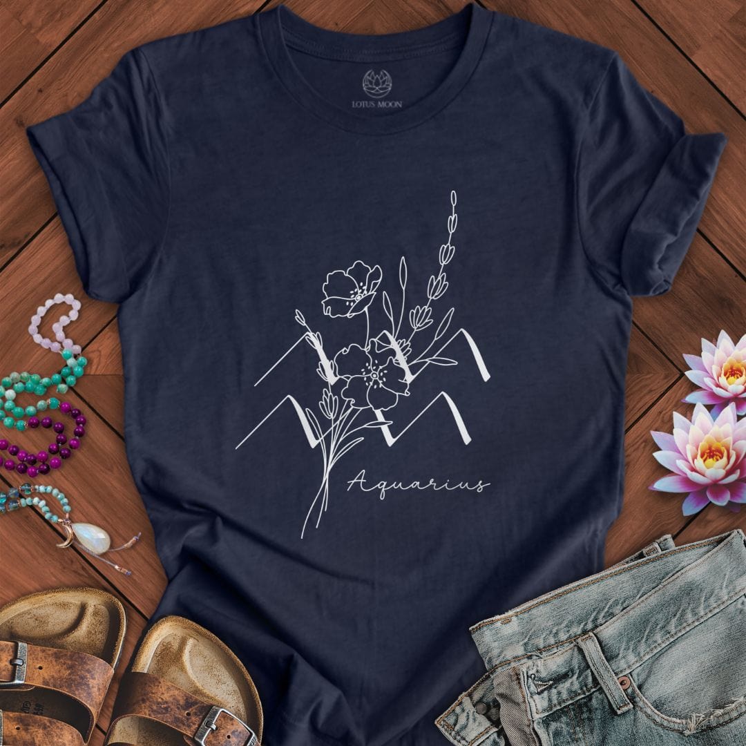 Boho Aquarius Tee Heather Midnight Navy