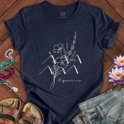 Boho Aquarius Tee Heather Midnight Navy
