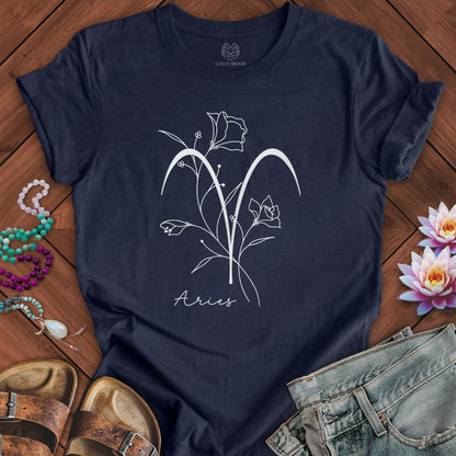 Boho Aries Tee Heather Midnight Navy