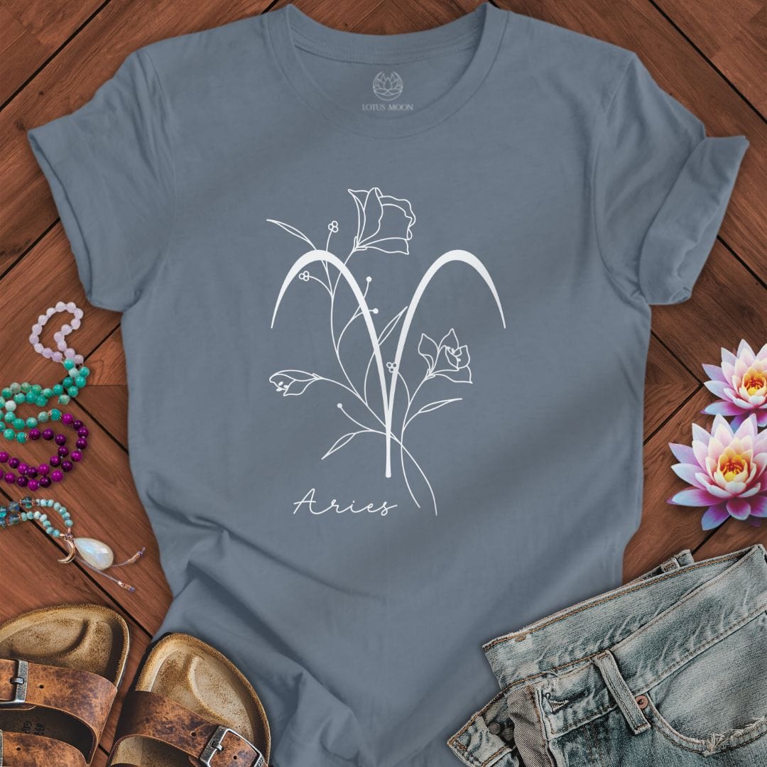 Boho Aries Tee Steel Blue