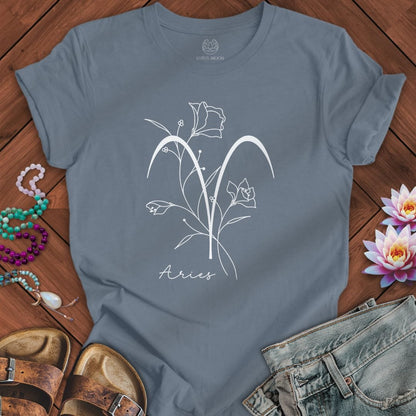 Boho Aries Tee Steel Blue